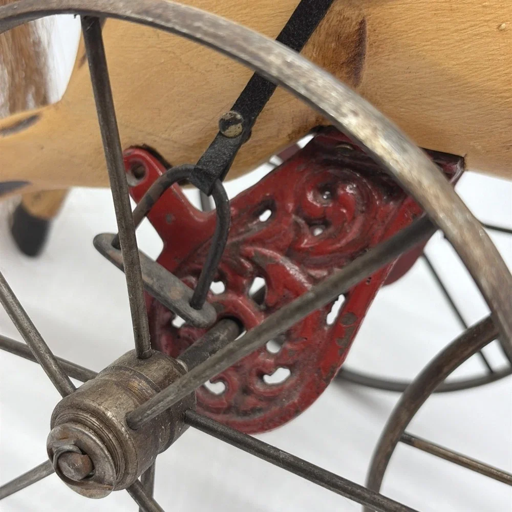 20th Century velocipede tricycle 17x15in Wood & Cast Iron Horse Children's  Toy